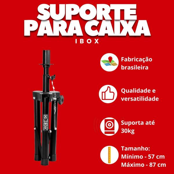 Imagem de Kit Com 02 Suporte Pedestal Reforçado Para Caixa De Som