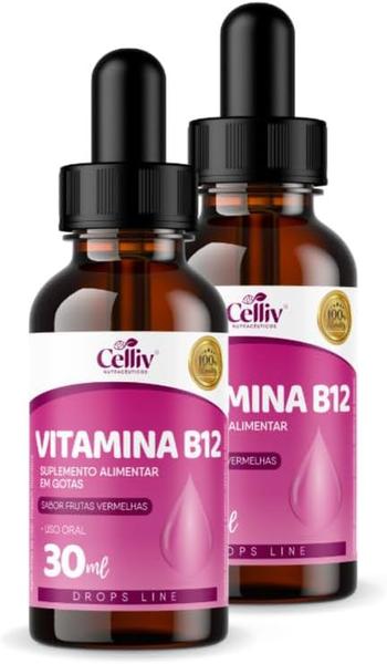 Imagem de Kit Com 02 - Vitamina B12 Em Gotas 30ml Celliv