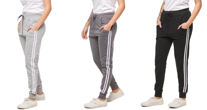 Imagem de Kit com 03 calças de moletom feminina saruel skinny sport luxo