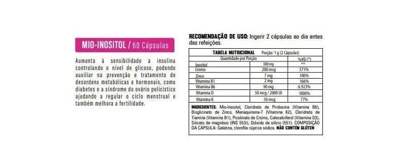 Imagem de Kit Com 03 - Mio-Inositol + Associações 60Cáps 500mg + 1 Vitamim C+