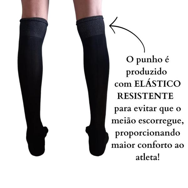 Imagem de Kit Com 03 Pares Meião Futebol Masculino Adulto PROFISSIONAL Atoalhado Em Algodão