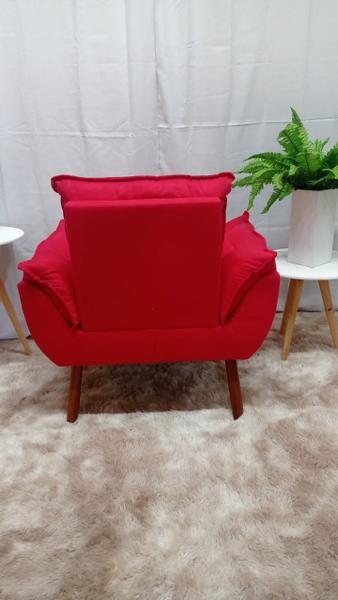 Imagem de Kit com 03 poltronas opala suede vermelho - pandora decor