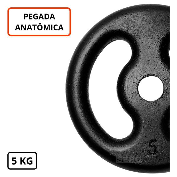 Imagem de Kit com 04 Anilhas de Ferro Fundido de 5Kg