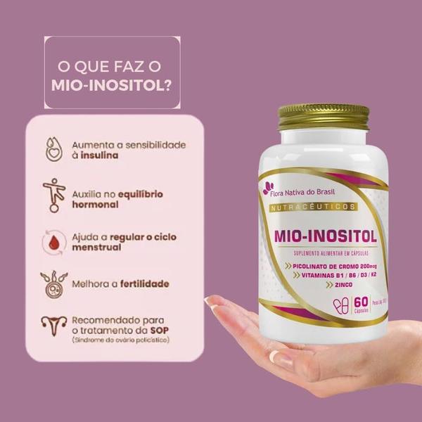 Imagem de Kit Com 04 - Mio-Inositol + Associações 60 Caps 500mg Flora Nativa