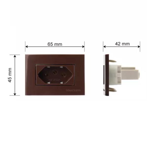 Imagem de Kit Com 04 Tomada Para Moveis Margirius 2P+T Marrom 20A 250V