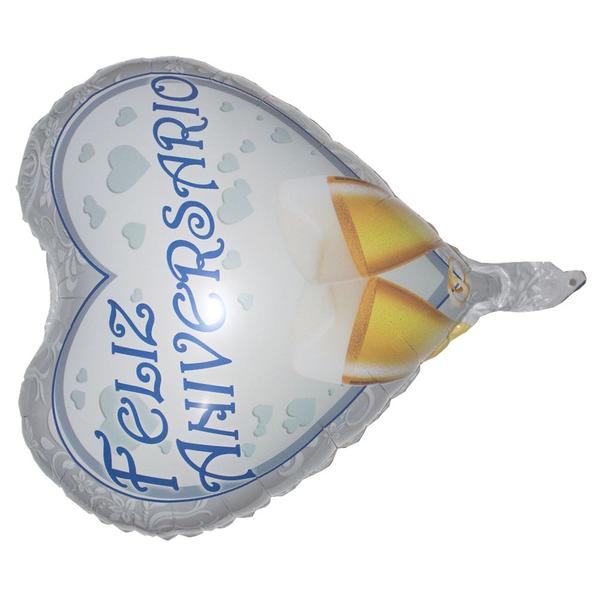 Imagem de Kit com 05 Balões Metalizado Feliz Aniversário (Smile) 46 cm