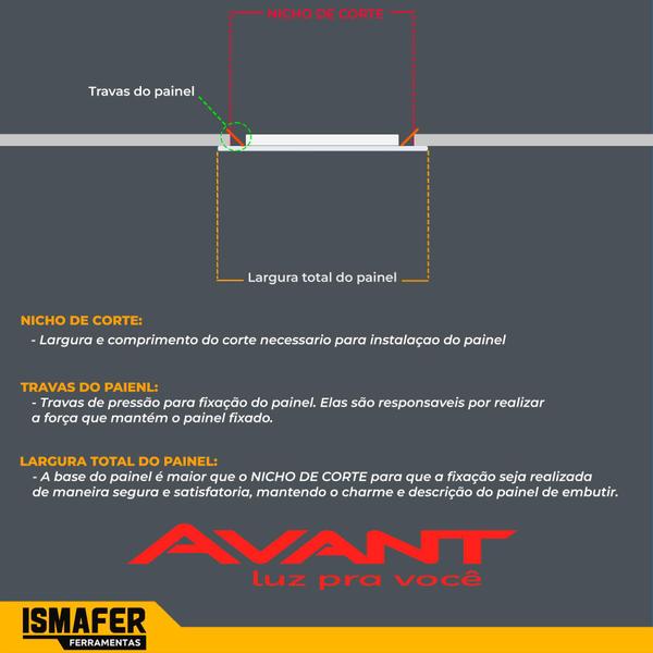 Imagem de Kit Com 05 Painel Led 18w Embutir Quadrado 3000k Quente