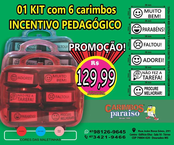 Imagem de Kit Com 06 Carimbos de Incentivo Pedagógico Para Professores Emoji