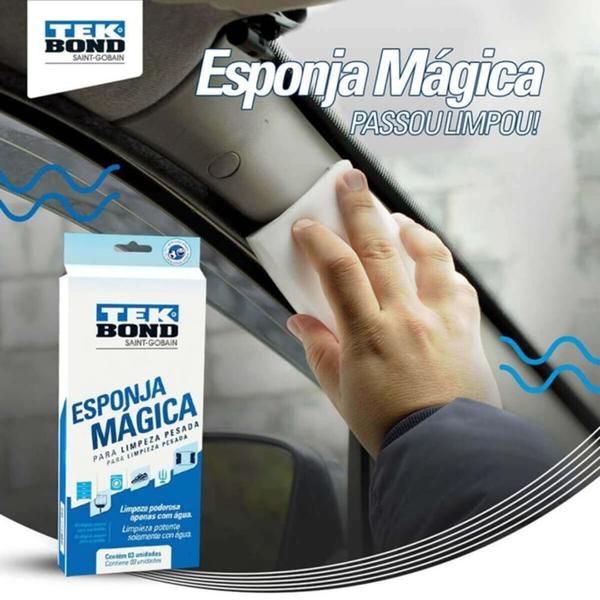 Imagem de Kit Com 06 Esponja Magica Tekbond Bucha Limpeza Pesada