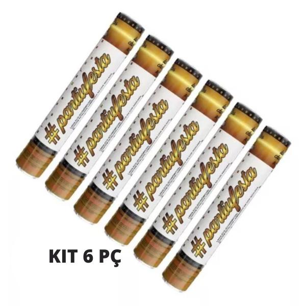 Imagem de Kit Com 06 Lança Confetes De Papel Metalizado Ou Coloridos
