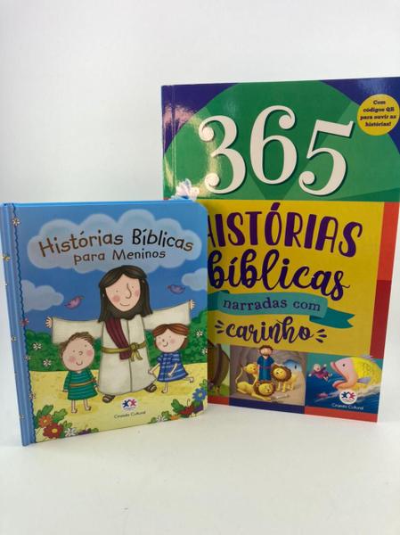 Imagem de Kit Com 1 Livro 365 Historias E Uma Bíblia Do Bebê Meninos