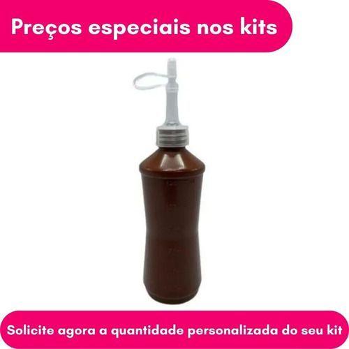 Imagem de Kit Com 10 Almotolias Transparente Ou Ambar Bico Reto 250ml