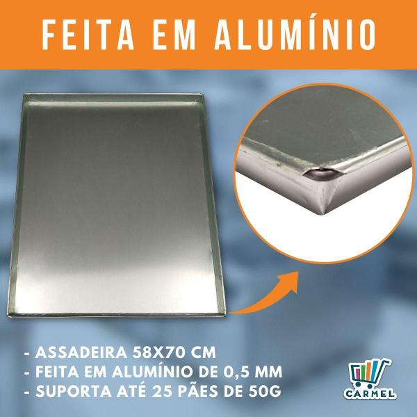 Imagem de Kit Com 10 Assadeiras Alumínio Lisa Pão Doce Forma 58x70 Innal