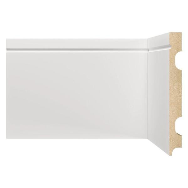 Imagem de Kit com 10 Barras Rodapé Mdf 1503 Moldufama 15mmx15cm Metro Linear 24m Branco