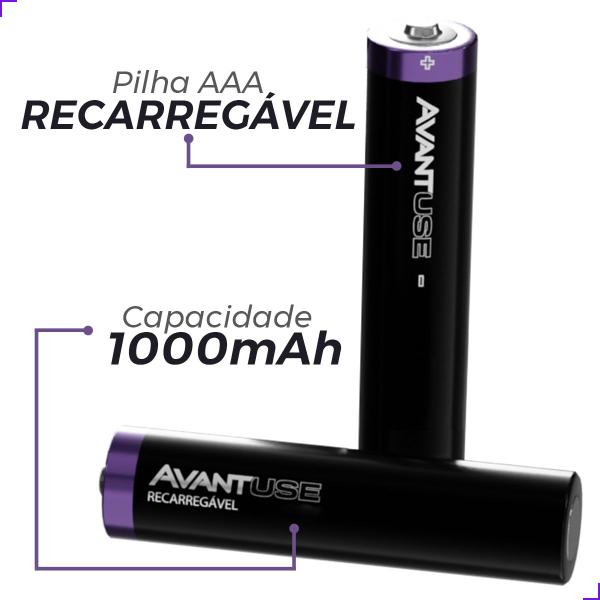 Imagem de Kit com 10 blisters pilha avant recarregavel aaa 1000mah 2un