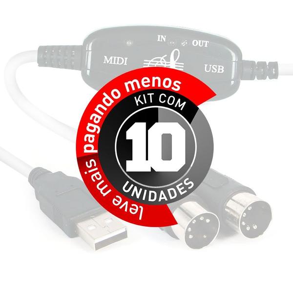 Imagem de Kit com 10 Cabos Midi para USB