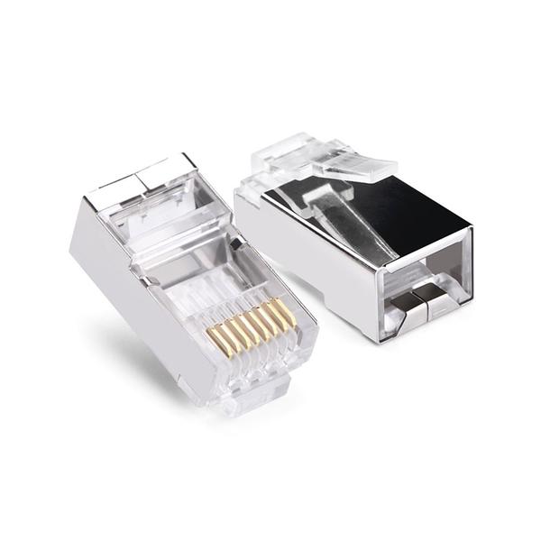 Imagem de Kit com 10 - Conector de Rede RJ45 CAT.5e 8P8C Blindado