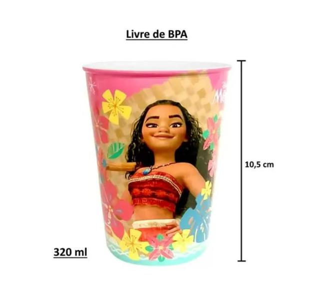 Imagem de Kit Com 10 Copos Para Lembrancinha Infantil Moana 320ml