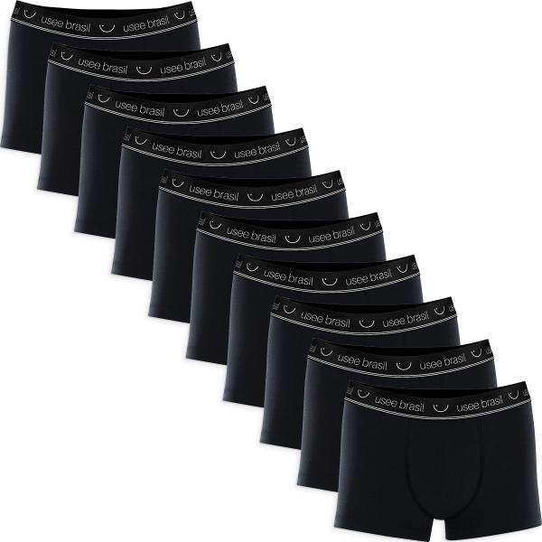 Kit Com 10 Cuecas Boxer Algodão Adulto Usee Brasil Kit Com 10 Cuecas Boxer Algodão Adulto Usee Brasil