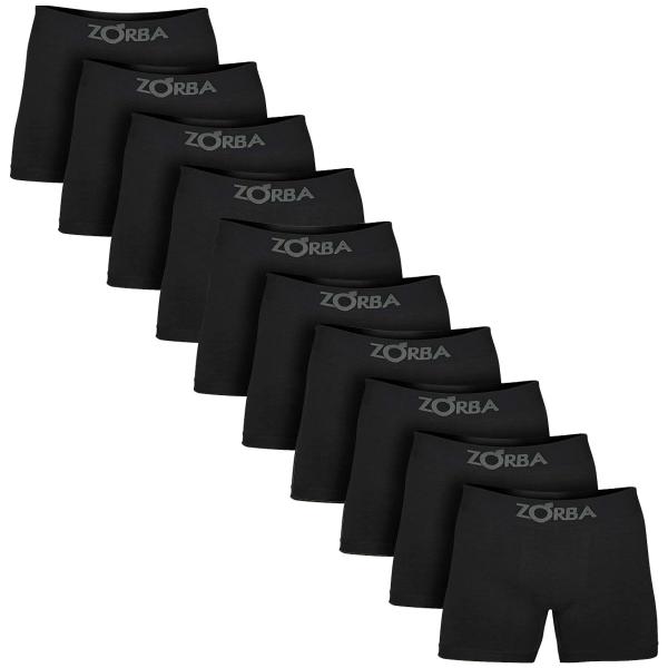 Kit Com 10 Cuecas Boxer AlgodĂŁo Sem Costura Zorba 781 Pretas Kit Com 10 Cuecas Boxer AlgodĂŁo Sem Costura Zorba 781 Pretas