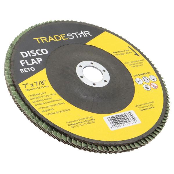 Kit Com 10 Disco Flap Reto 7 180Mm Fds180-80Fc Z80 - Tradestar Imagem de Kit Com 10 Disco Flap Reto 7 180Mm Fds180-80Fc Z80