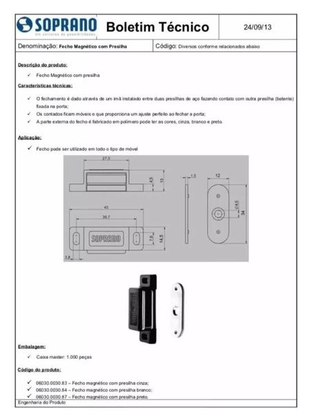 Imagem de Kit Com 10 Fecho Magnético Guarda Roupa E Armário