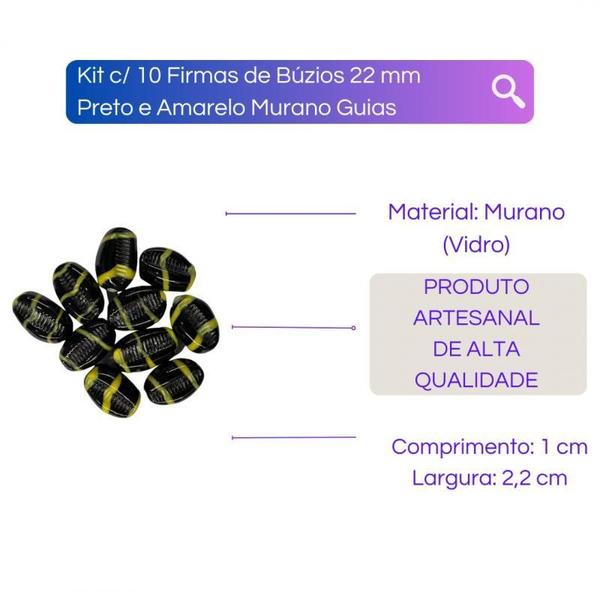 Imagem de Kit Com 10 Firmas Búzios 22 Mm Murano Guias