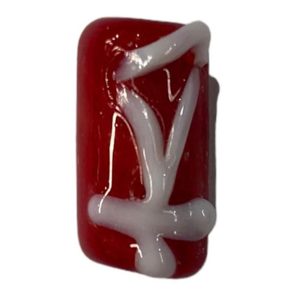 Imagem de Kit Com 10 Firmas Desenhada 17Mm Ogum Vermelho Murano