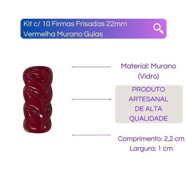 Imagem de Kit Com 10 Firmas Frisadas 22Mm Murano Guias