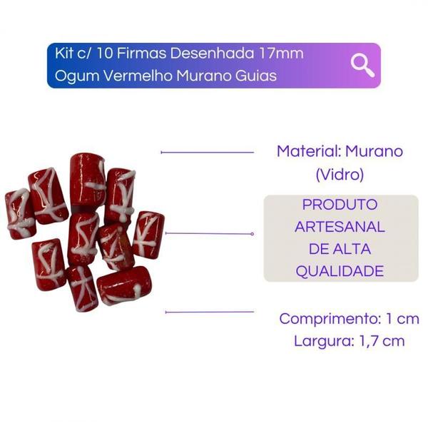 Imagem de Kit Com 10 Firmas Guia Desenhada Murano 17Mm Orixá