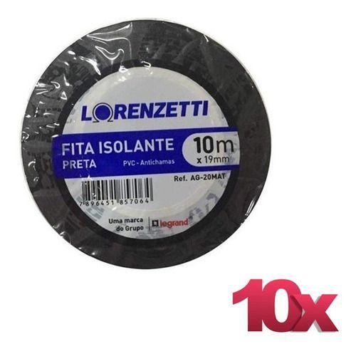 Imagem de Kit Com 10 Fitas Isolante Lorenzetti 10m X 19mm Antichama