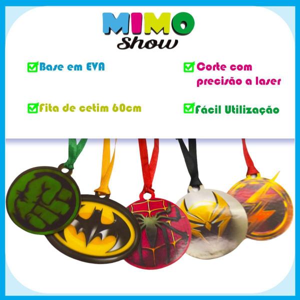 Kit com 10 Gravatinha Medalhão Pet Shop EVA Super Heróis - MIMO SHOW Imagem de Kit com 10 Gravatinha Medalhão Pet Shop EVA Super Heróis