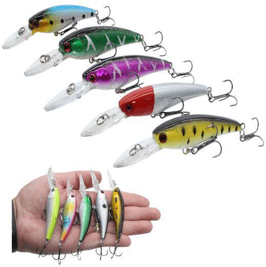 Imagem de Kit Com 10 Isca Artificial De Pesca Traira Tucunare 8gr 6cm