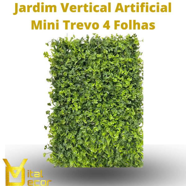 Imagem de Kit com 10 Jardim Vertical Mini Trevo Planta Artificial 40x60cm