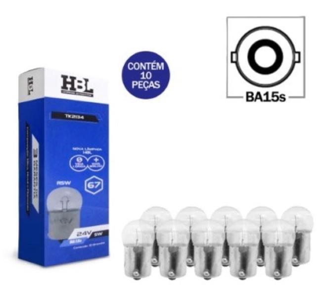 Imagem de Kit Com 10 Lâmpadas Halógena Branca Encaixe 67 5W 24V HBL