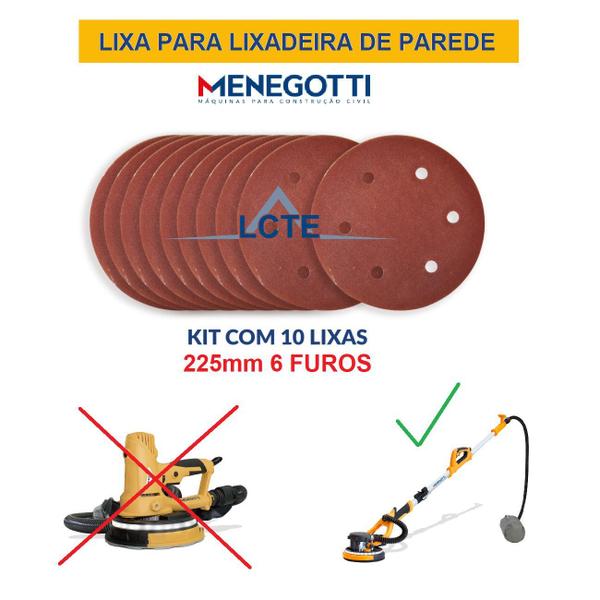 Imagem de Kit com 10 Lixas Gramatura 100 225mm C/Embalagem Menegotti