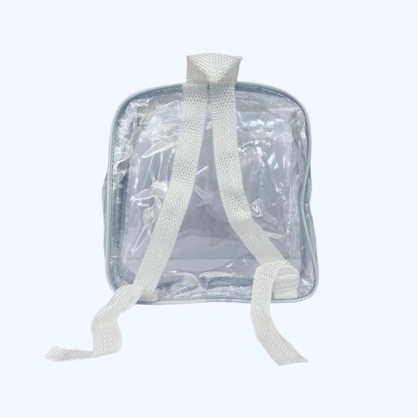 Imagem de KIT COM 10 MINI mochila BRANCA infantil transparente escola