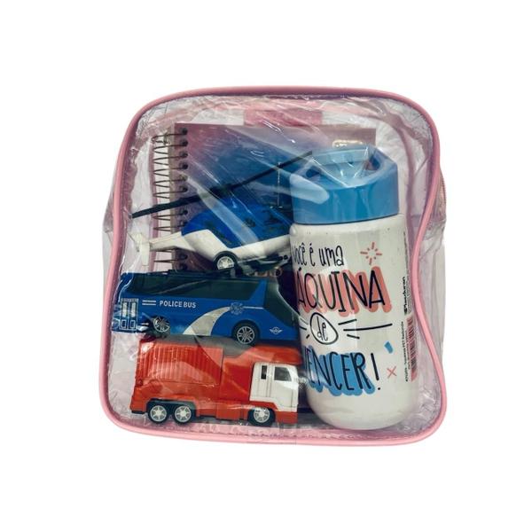 Imagem de KIT COM 10 MINI mochila ROSA infantil transparente escola