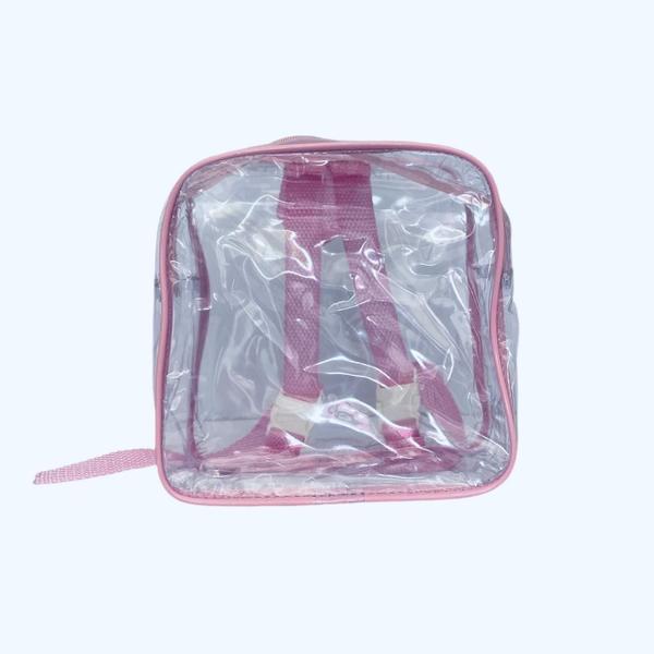 Imagem de KIT COM 10 MINI mochila ROSA infantil transparente escola