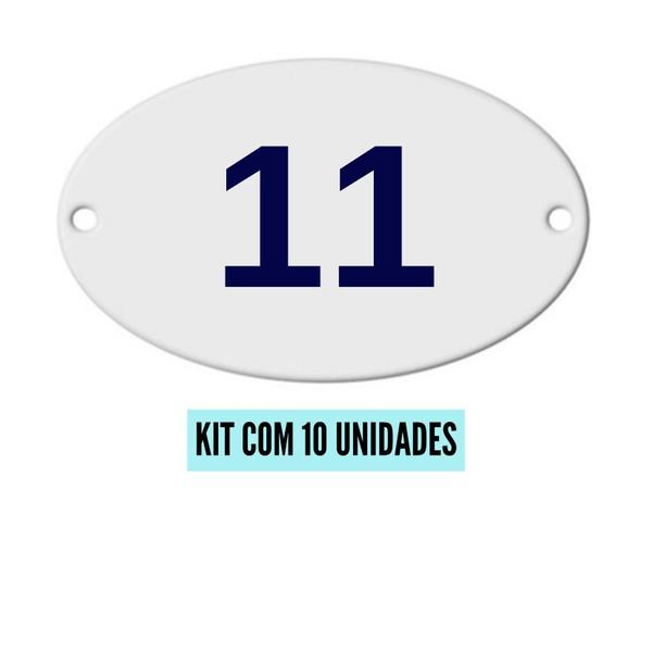 Imagem de Kit Com 10 Números Oval PVC  Numerador 1 ao 20