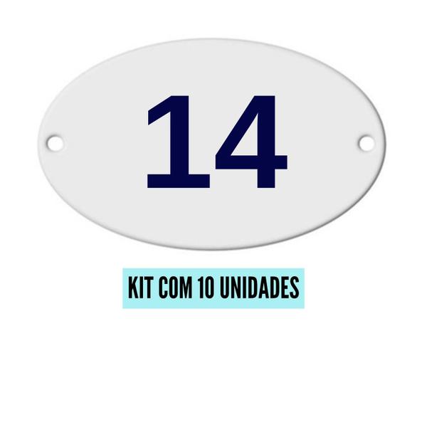 Imagem de Kit Com 10 Números Oval PVC  Numerador 1 ao 20