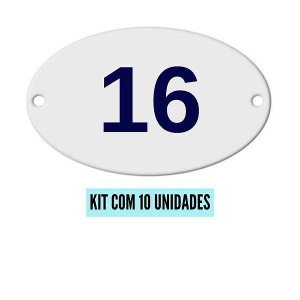 Imagem de Kit Com 10 Números Oval PVC  Numerador 1 ao 20