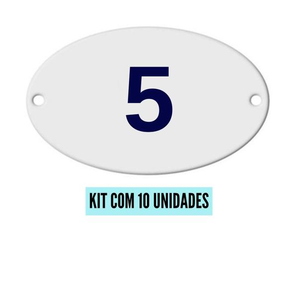 Imagem de Kit Com 10 Números Oval PVC  Numerador 1 ao 20