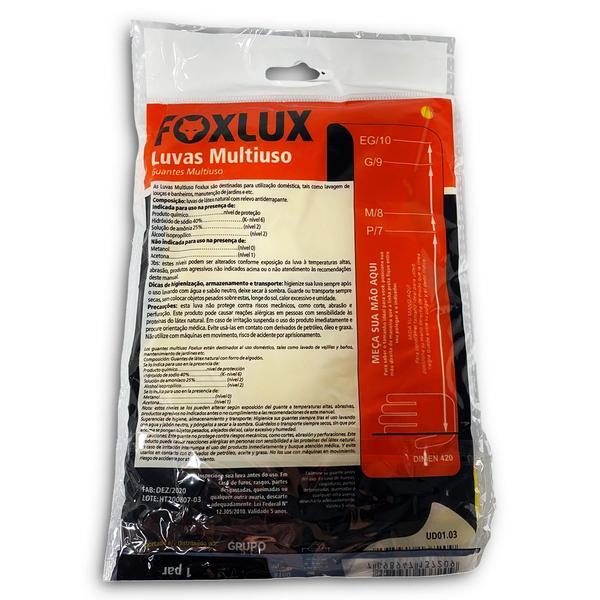 Imagem de Kit com 10 Pares de Luvas Multiuso Latex G / 9 Foxlux Amarela