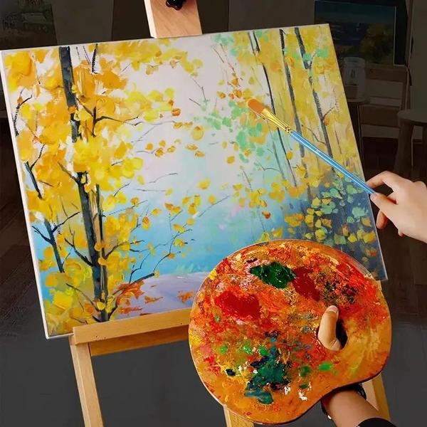 Kit com 10 Pincel de Plástico para Pintura a Óleo, Aquarela e Pó Imagem de Kit com 10 Pincel de Plástico para Pintura a Óleo, Aquarela e Pó