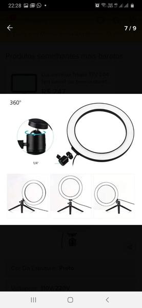 Imagem de Kit com 10 Ring light  de 16cm 06 polegadas mais tripé de mesa  - Ring ful light