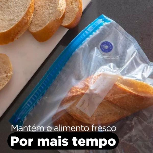 Kit Com 10 Sacos a Vácuo de Cozinha Para Congelar e Conservar Alimentos e Comidas Tamanhos Diversos + Bomba de Ar Manual - Paramount Imagem de Kit Com 10 Sacos a Vácuo de Cozinha Para Congelar e Conservar Alimentos e Comidas Tamanhos Diversos + Bomba de Ar Manual