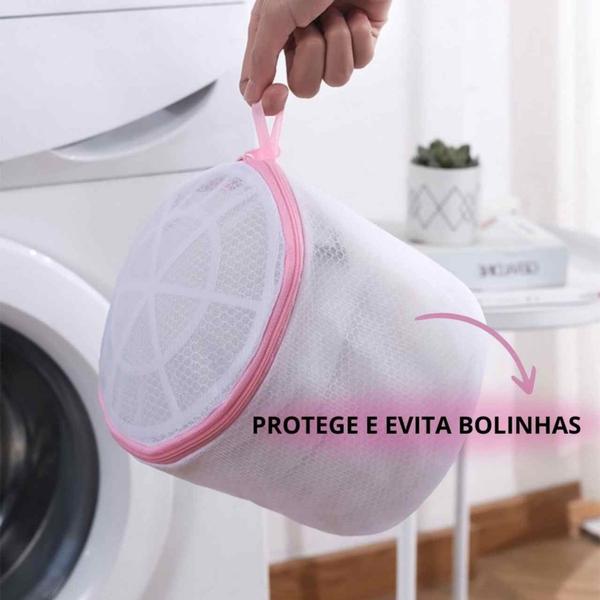 Imagem de Kit Com 10 Sacos De Lavar Roupas Protetor De Roupa Íntima Lingerie Delicadas Com Zíper 5 Tamanhos