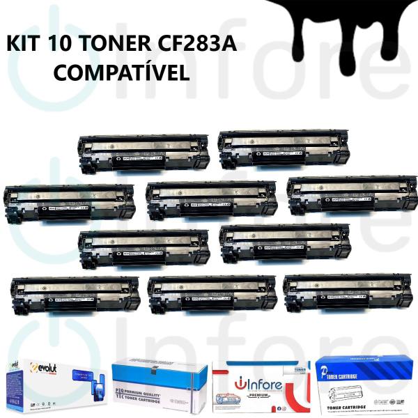 Imagem de Kit Com 10 Toner Compatível Cf283a CF283A 283A 83A Para Impressora M125 M201 M225 M127FN M127FW