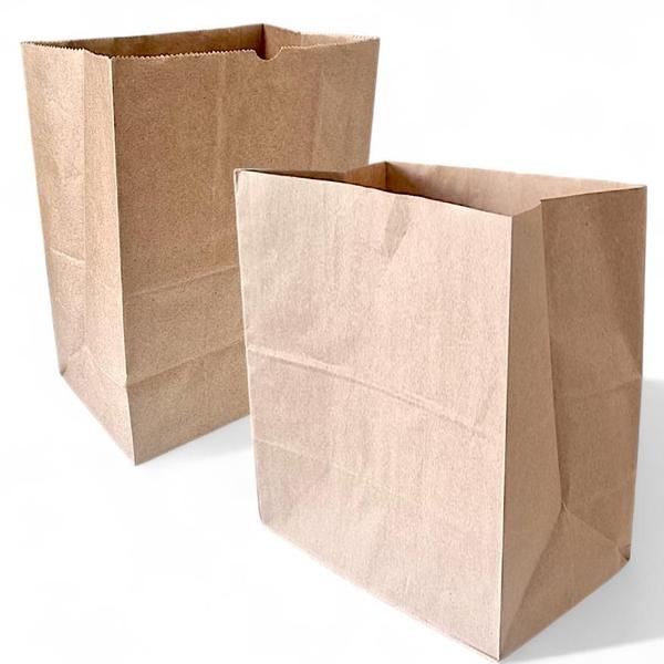 Imagem de Kit com 100 Sacos de Papel Kraft 30x31x19 cm Grande - Delivery de Lanches e Refeições, Ideais para Restaurantes 